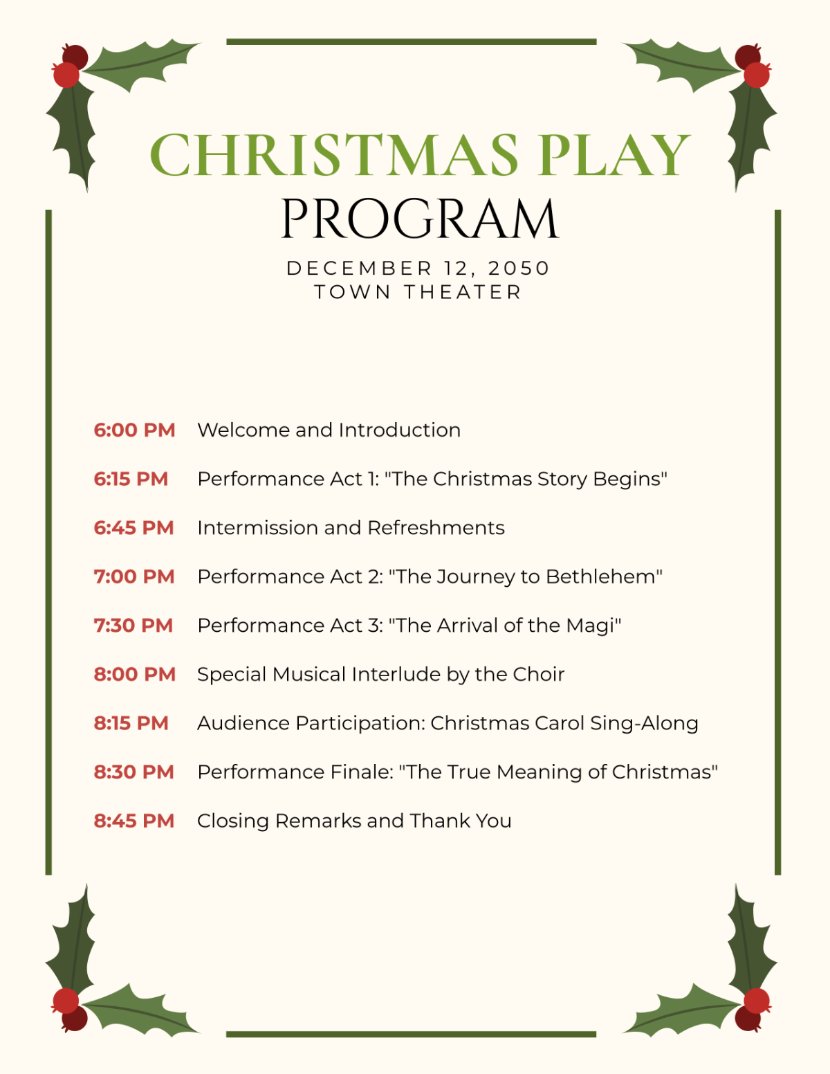 FREE Christmas Program 2024 Templates Examples Edit Online