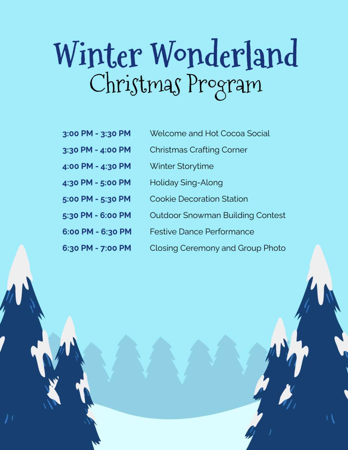 Winter Christmas Program Template - Edit Online & Download