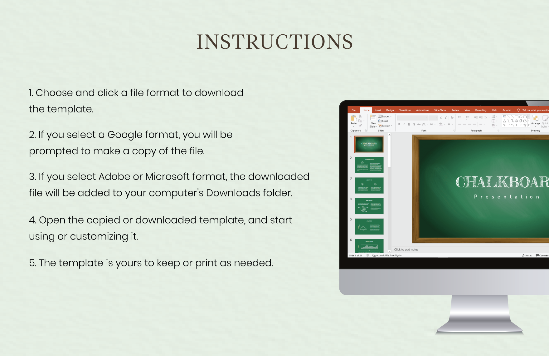 Free Chalkboard Presentation Template to Edit Online
