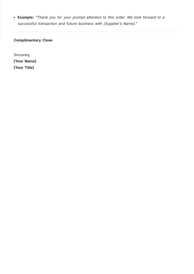 Free Professional Order Letter Outline Template to Edit Online