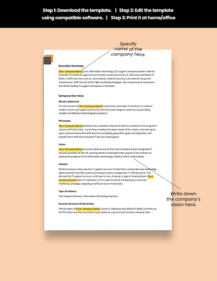 Service business plan sample pdf picture