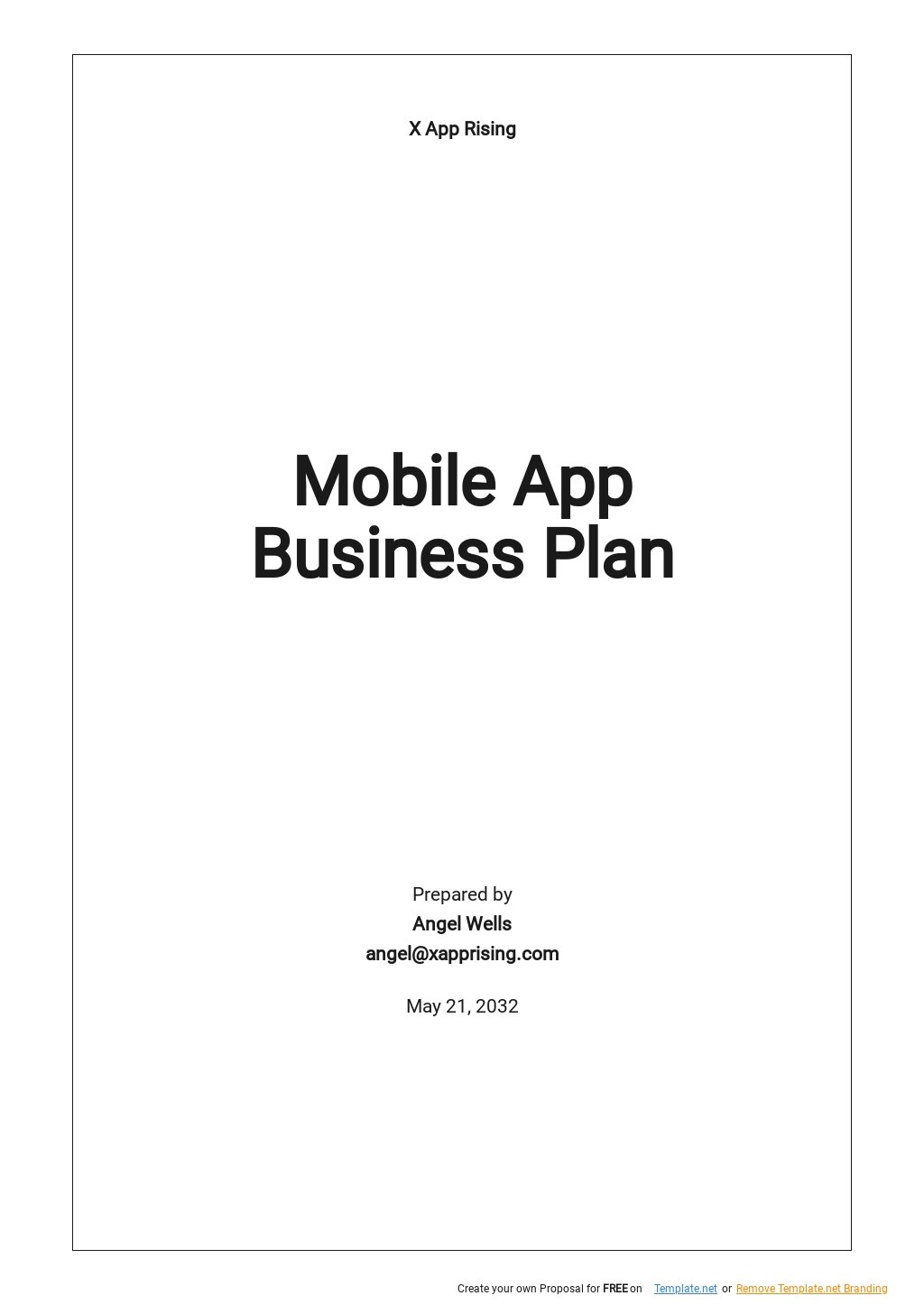 Mobile App Business Plan Template Google Docs Word Apple Pages Template Net