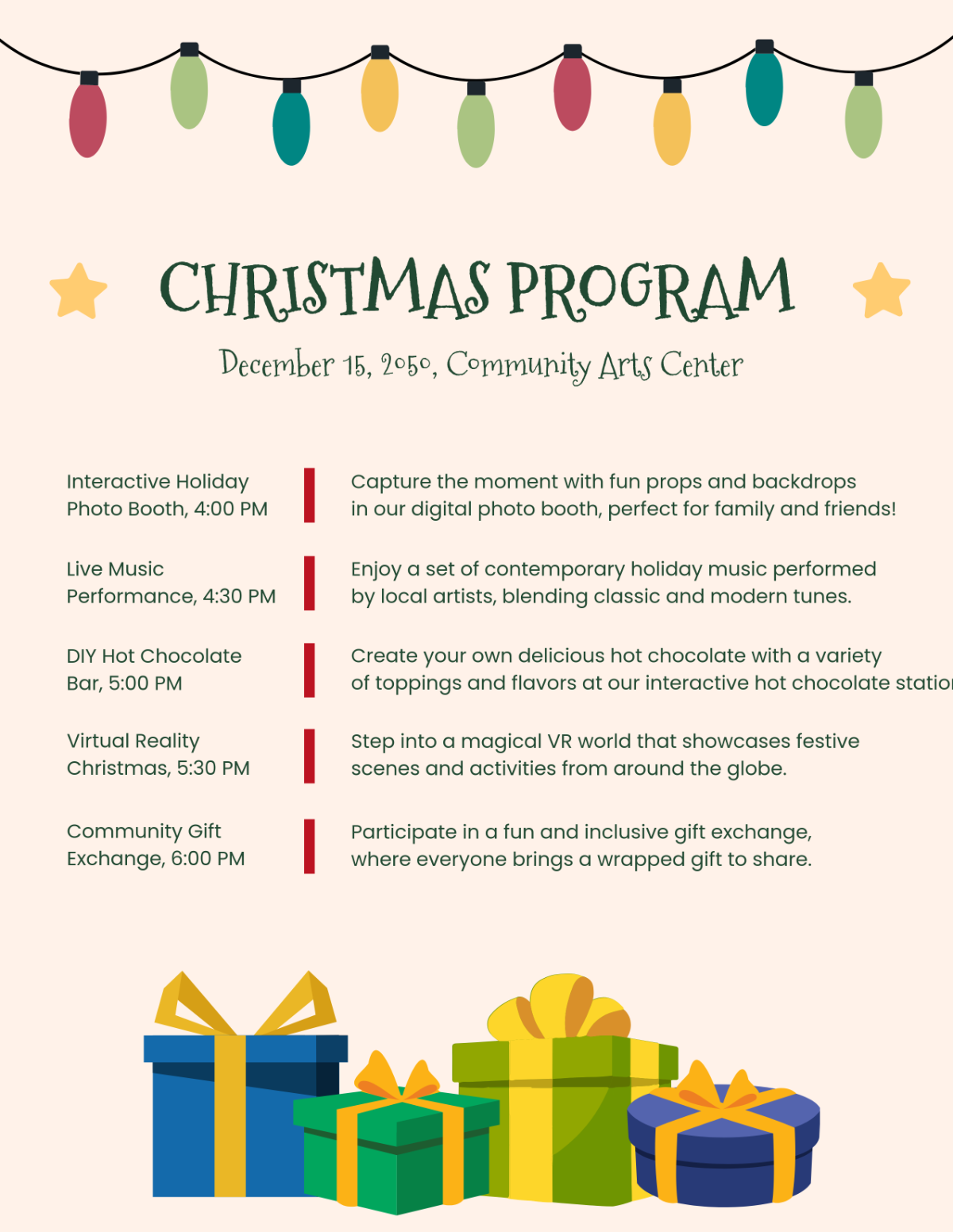 Christmas Program Layout Template - Edit Online & Download