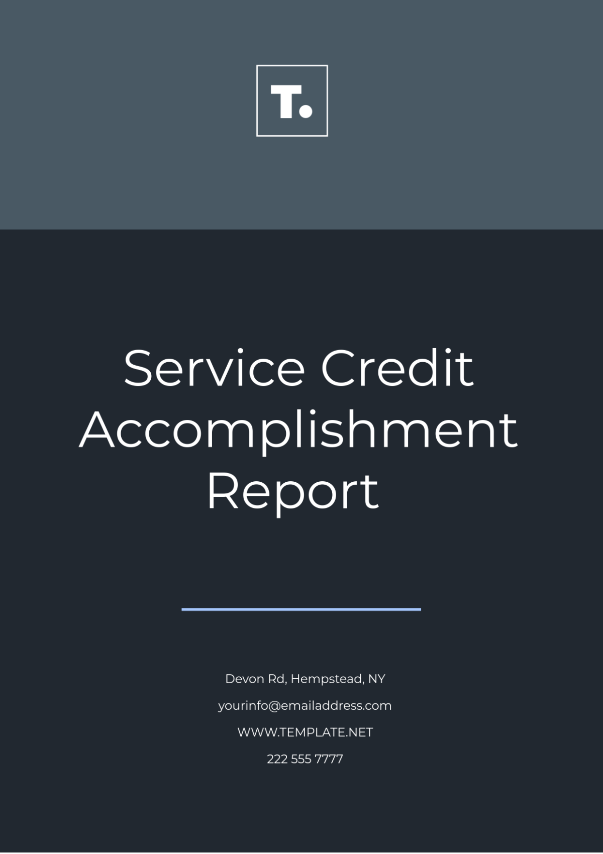 Service Credit Accomplishment Report Template