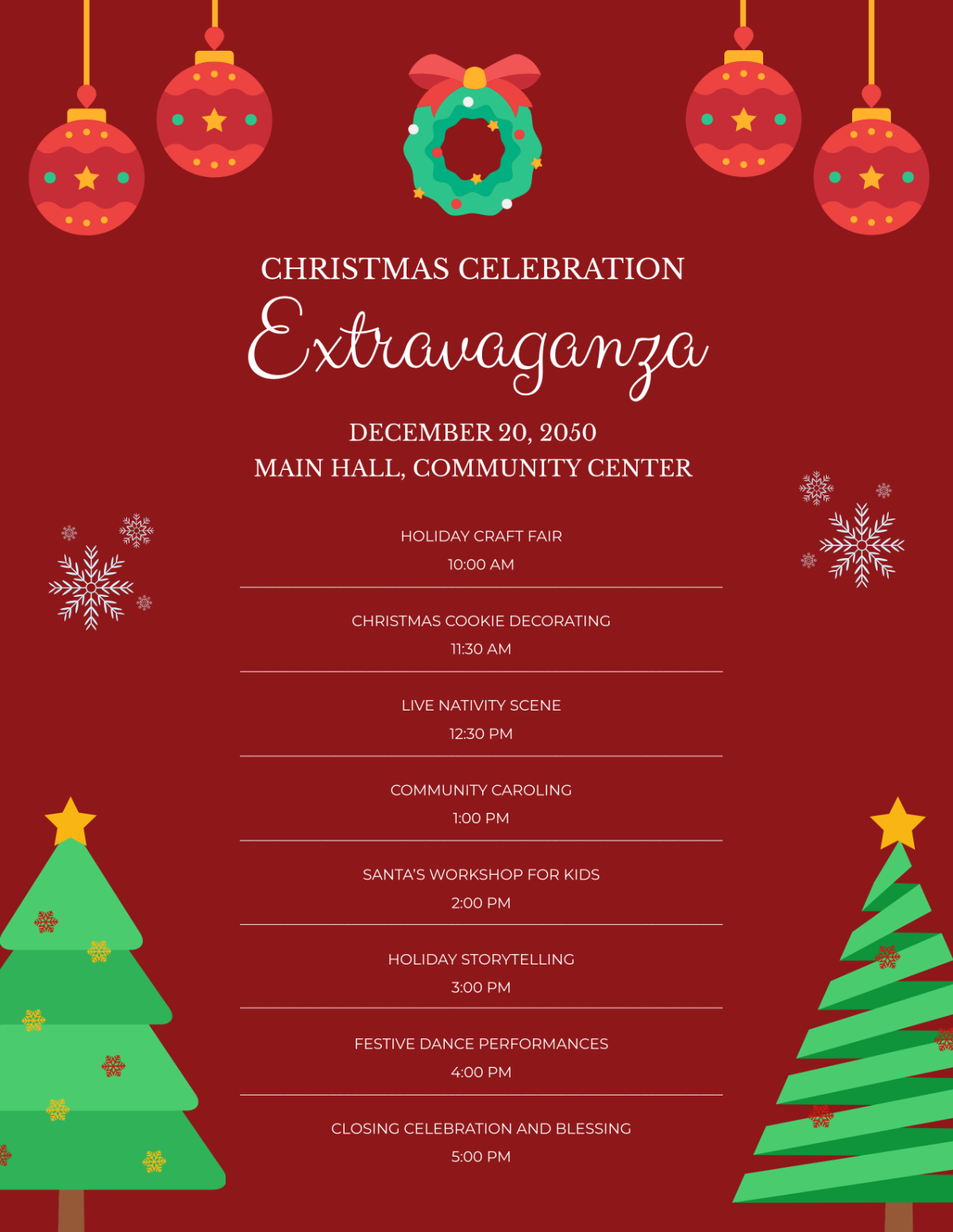 Christmas Program Flyer Template - Edit Online & Download