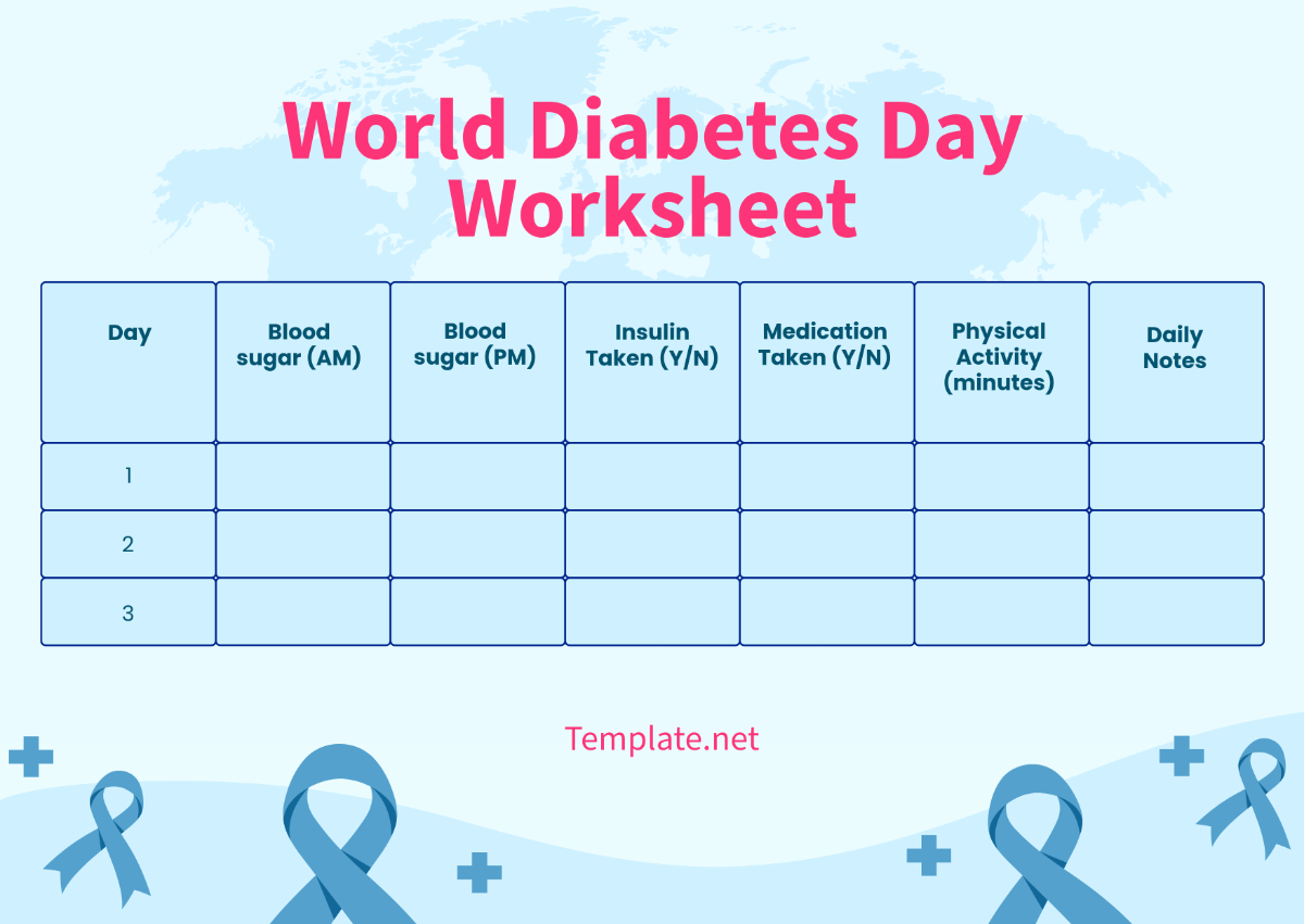 World Diabetes Day Worksheet Template - Edit Online & Download