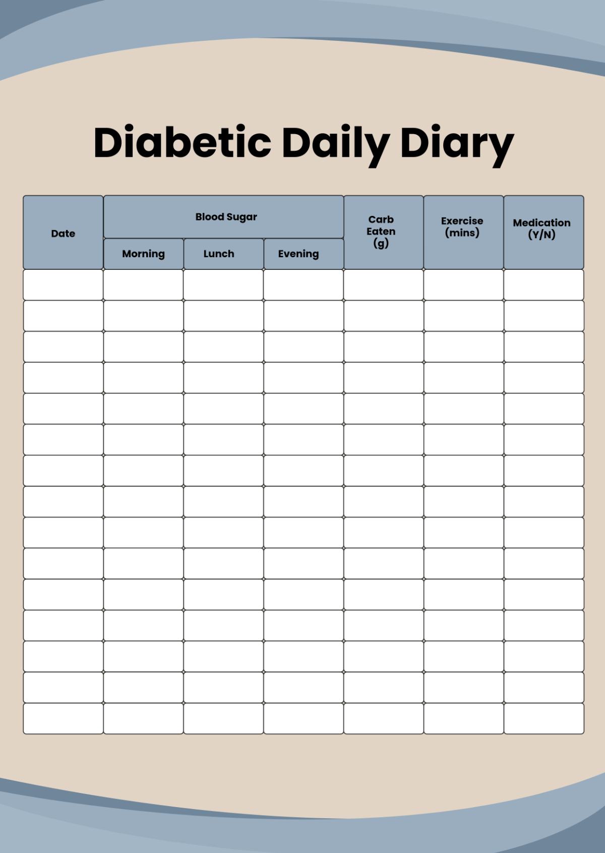 Diabetic Daily Diary