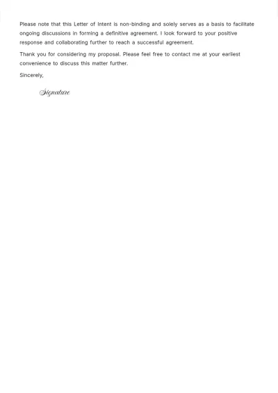 Free Professional Property Letter of Intent Template to Edit Online