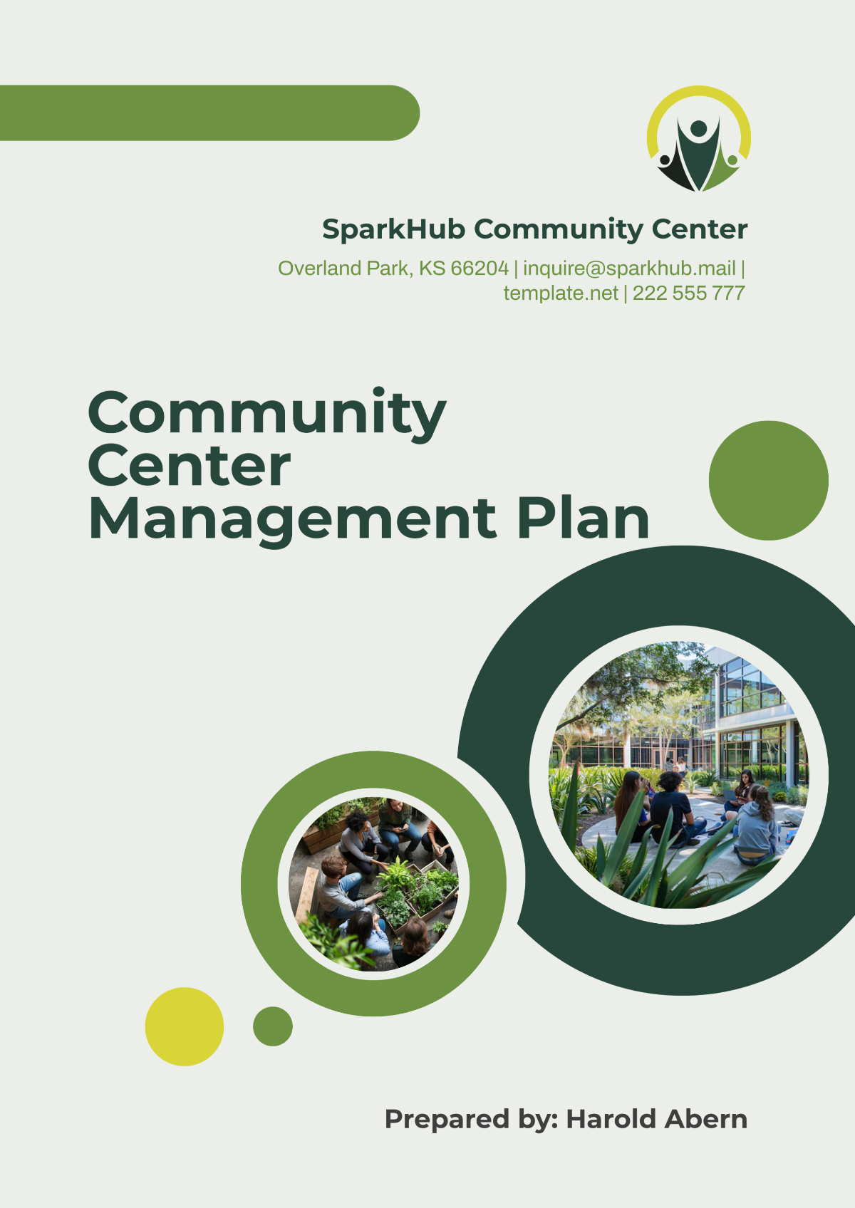 Community Center Management Plan Template - Edit Online & Download