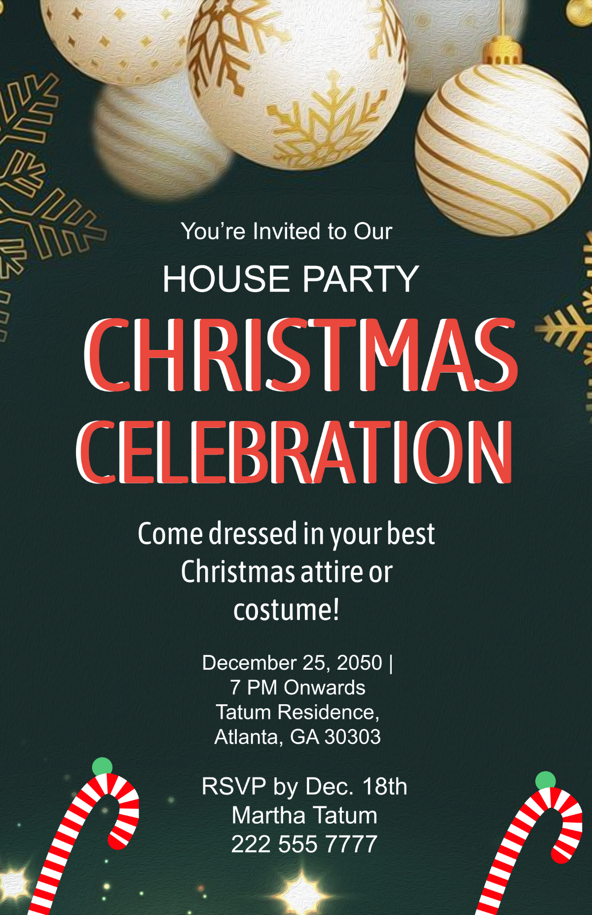 Christmas Party Invite Poster Template