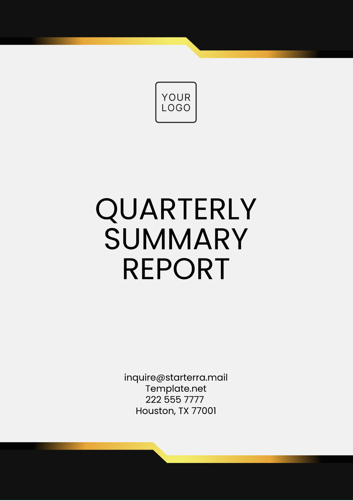 Quarterly Summary Report Template - Edit Online & Download