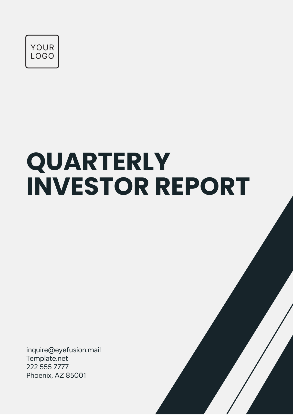 Quarterly Investor Report Template - Edit Online & Download