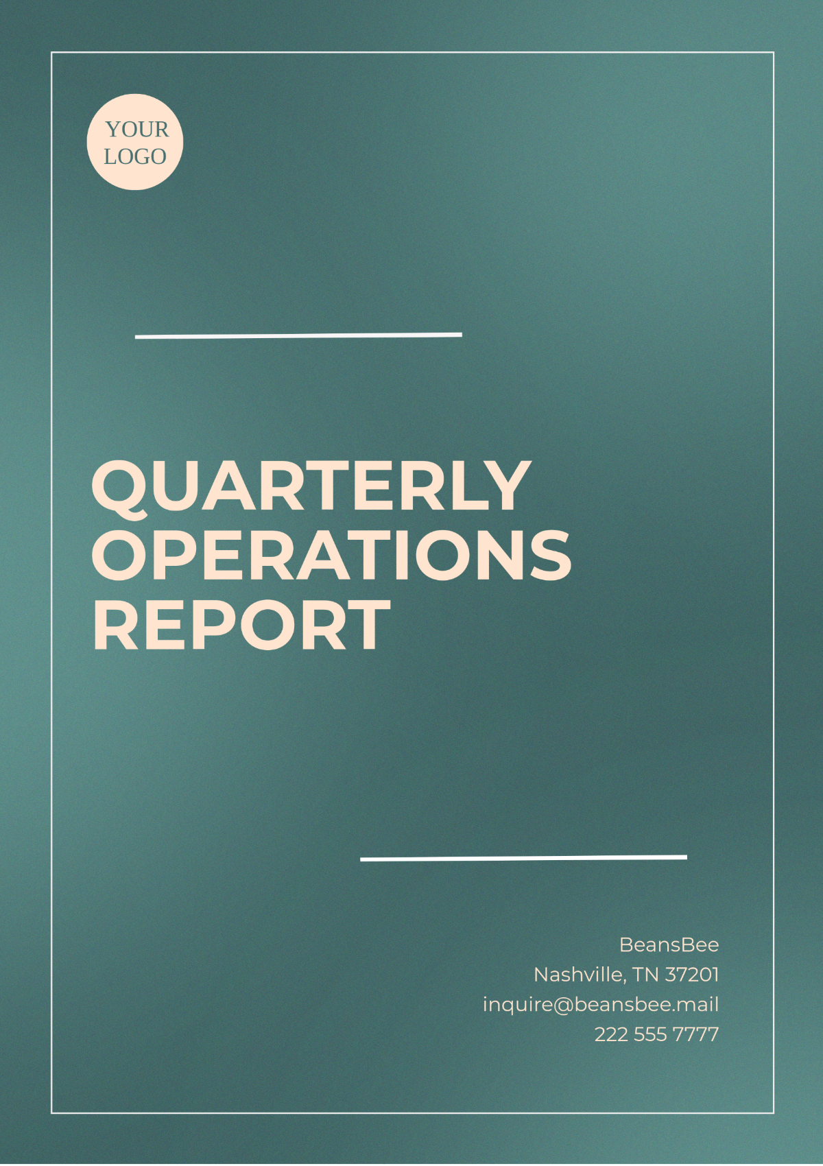 Quarterly Operations Report Template