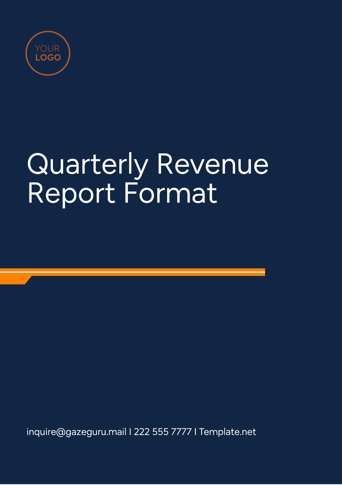 Quarterly Revenue Report Format Template