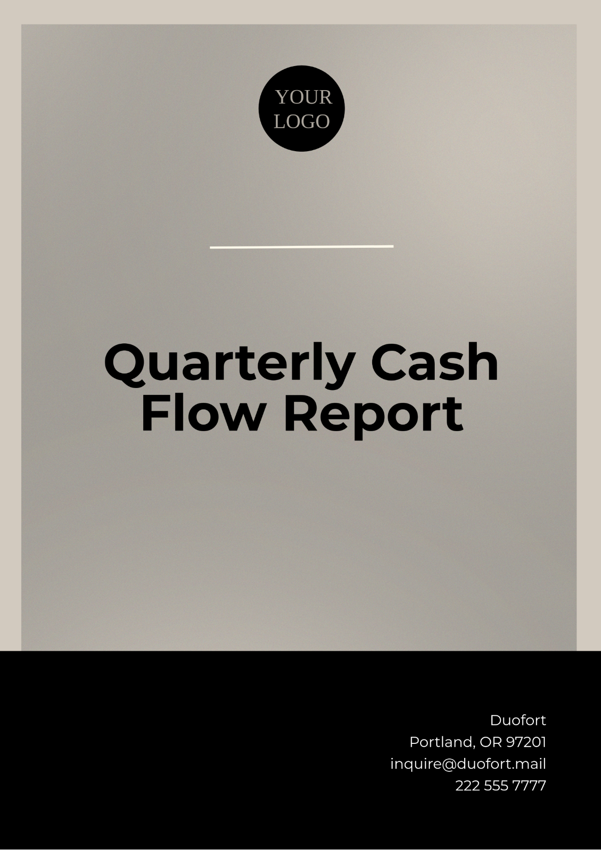 Quarterly Cash Flow Report Template