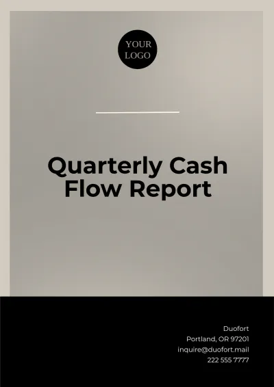 Free Quarterly Cash Flow Report Template to Edit Online