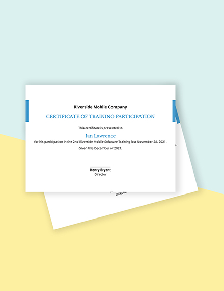 IT Training Certificate Template - Google Docs, Illustrator, Word, Apple Pages, PSD, PDF