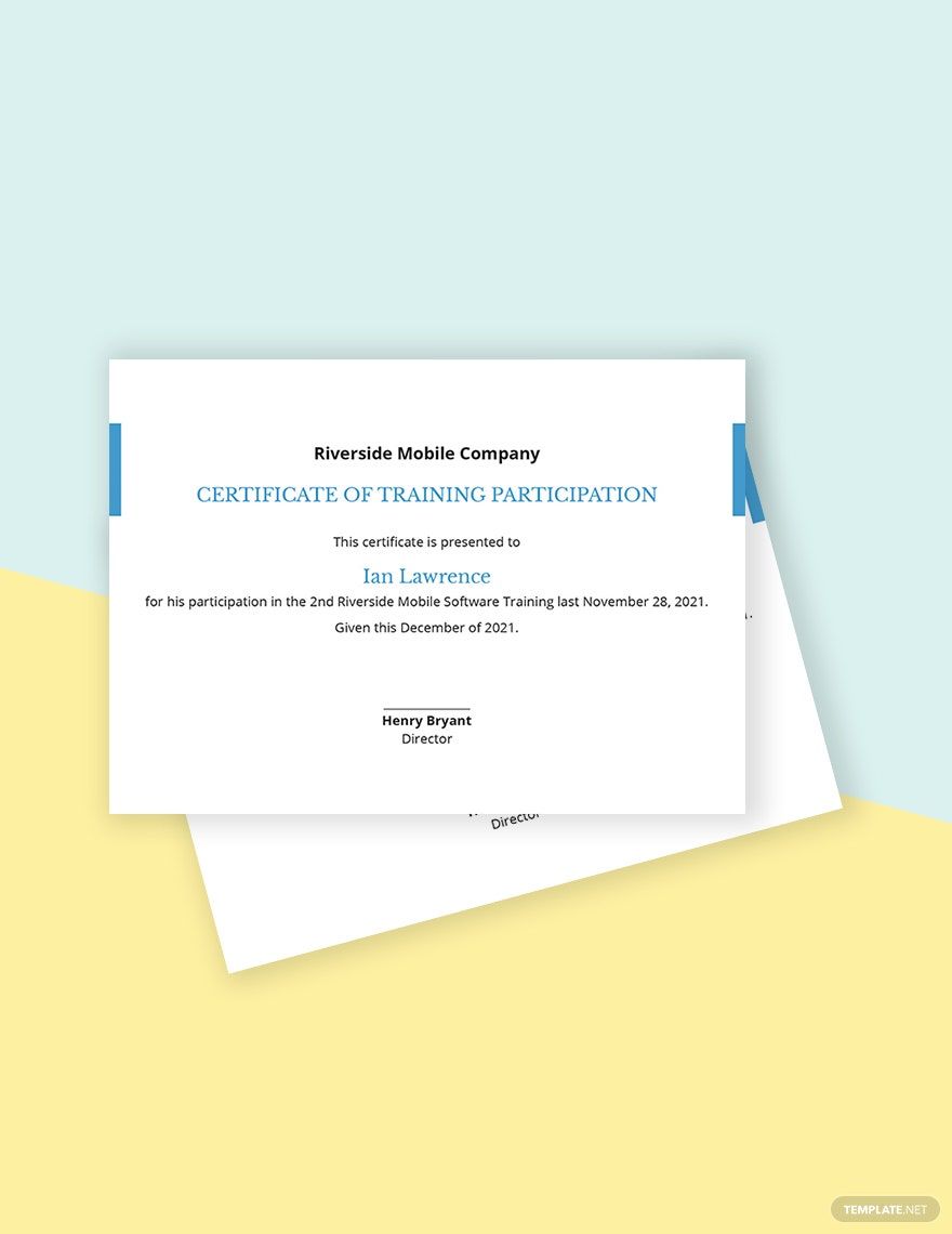 IT Training Certificate Template