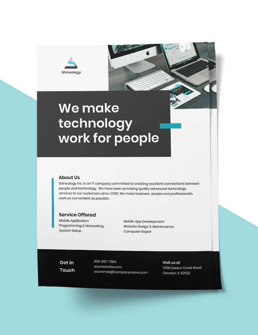 Free Modern IT Flyer Template example