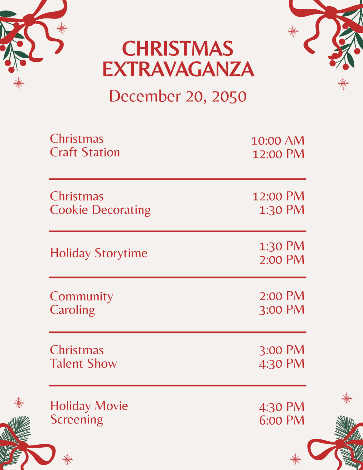 Printable Christmas Program Template - Edit Online & Download