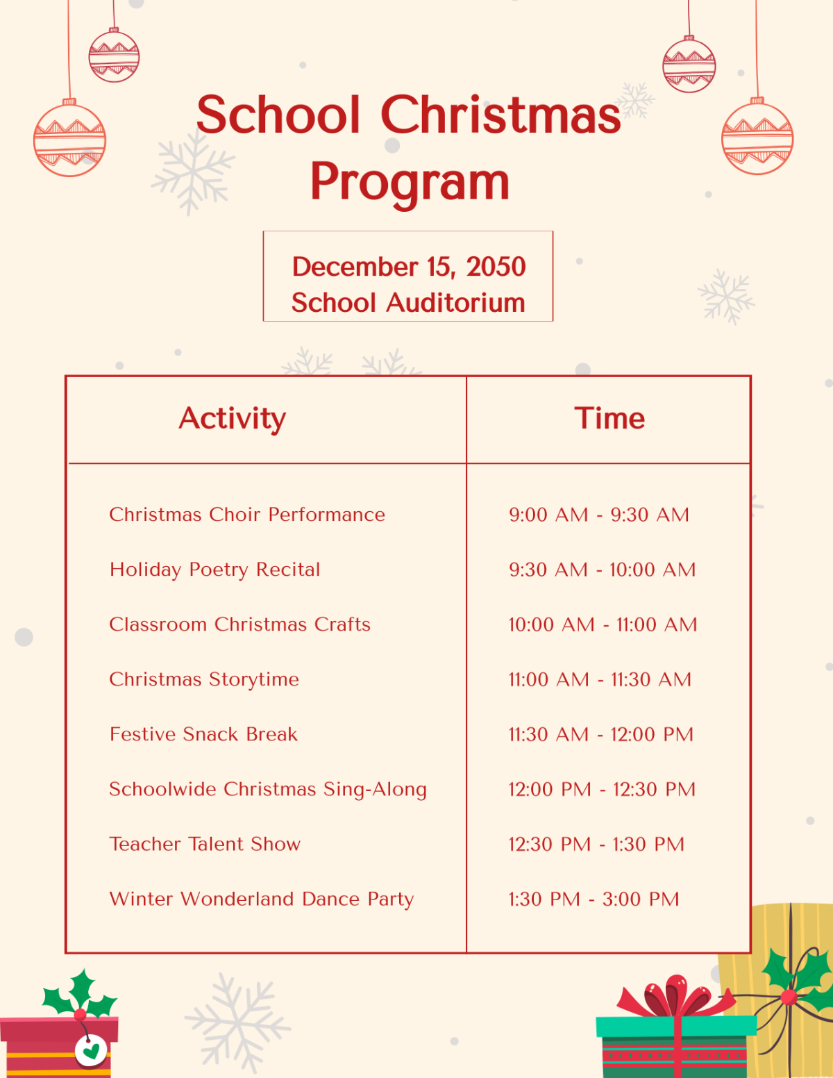 School Christmas Program Template - Edit Online & Download