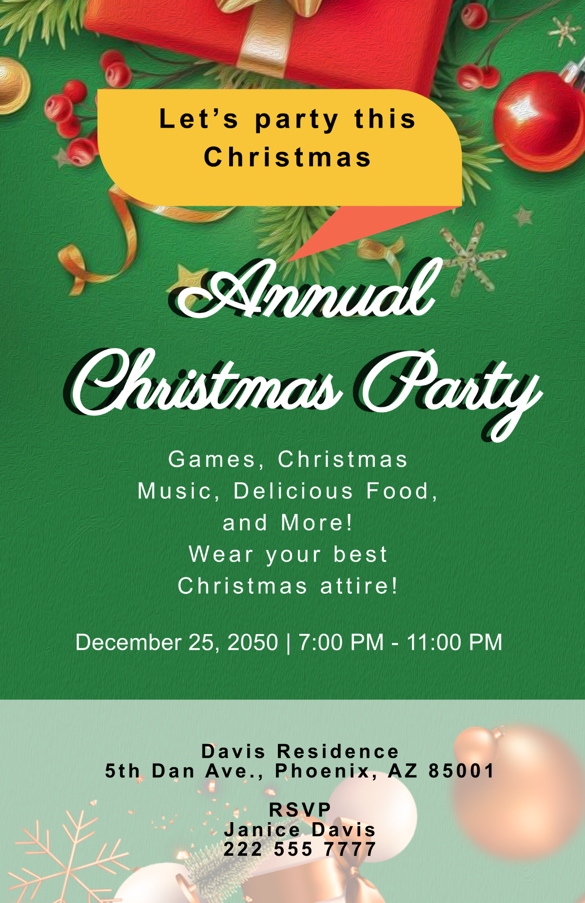 Annual Christmas Party Poster Template - Edit Online & Download