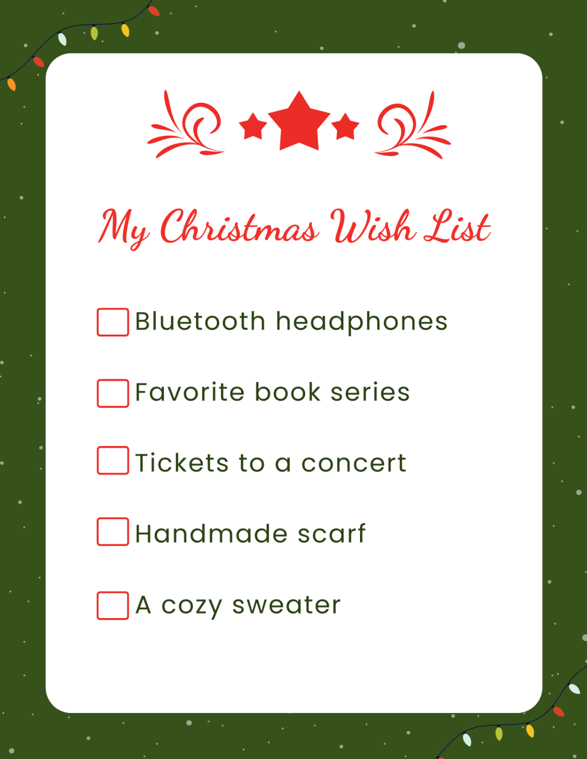 My Christmas Wish List Template - Edit Online & Download