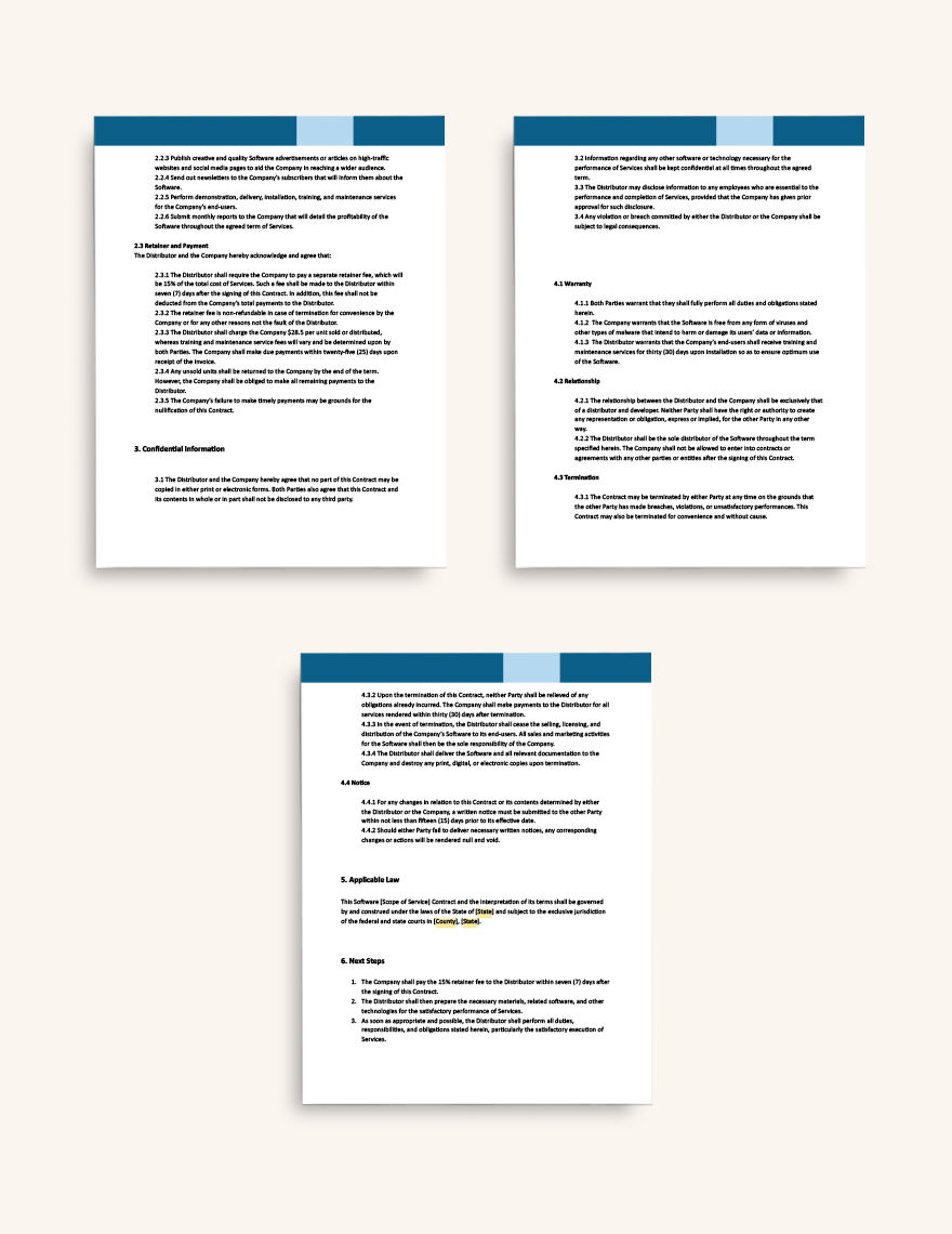 Software Distribution Contract Template