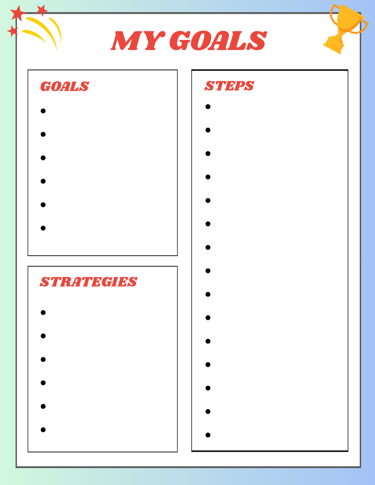 Goals Template - Edit Online & Download