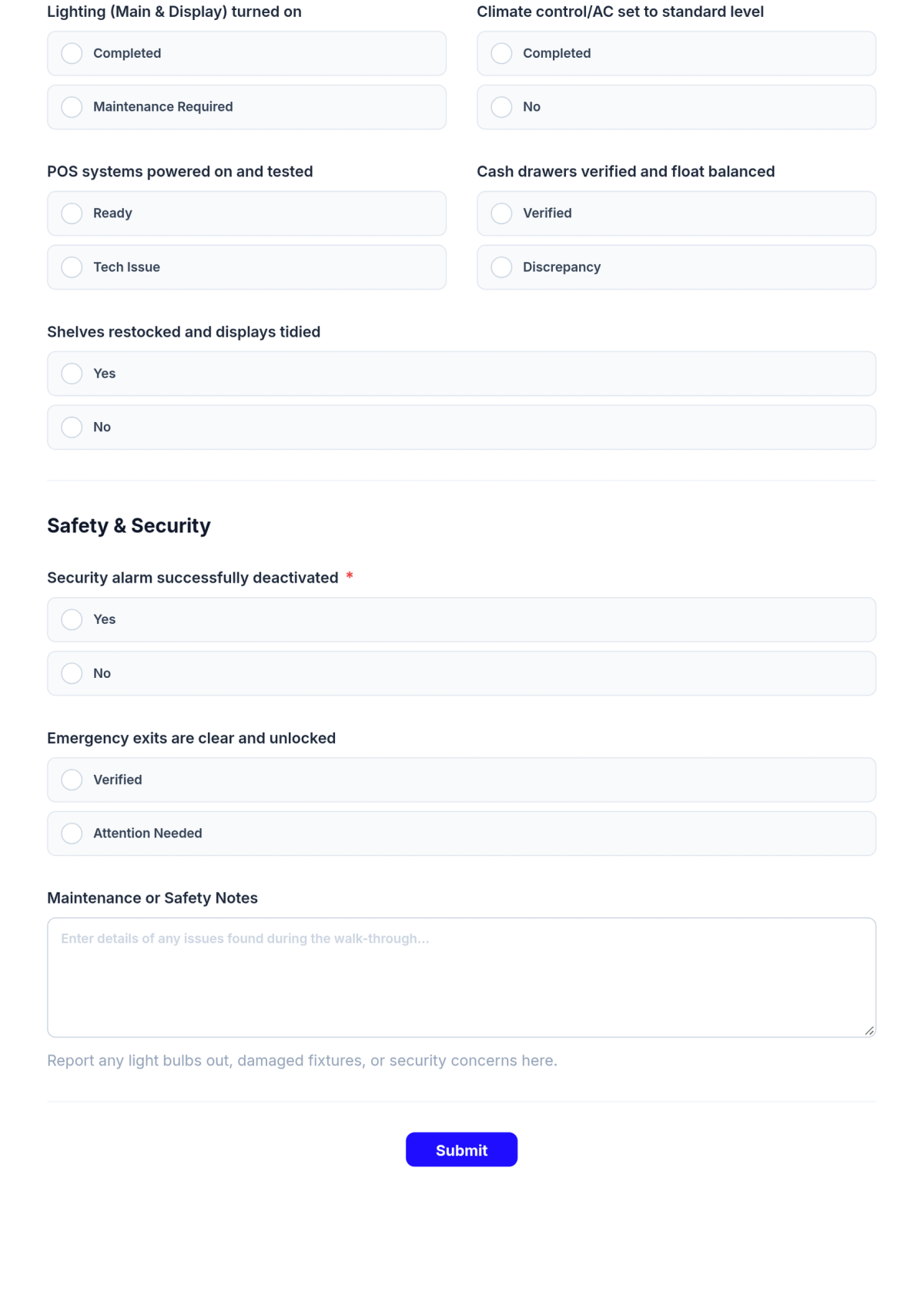 Free Blank Storefront Opening Checklist Template & AI Maker