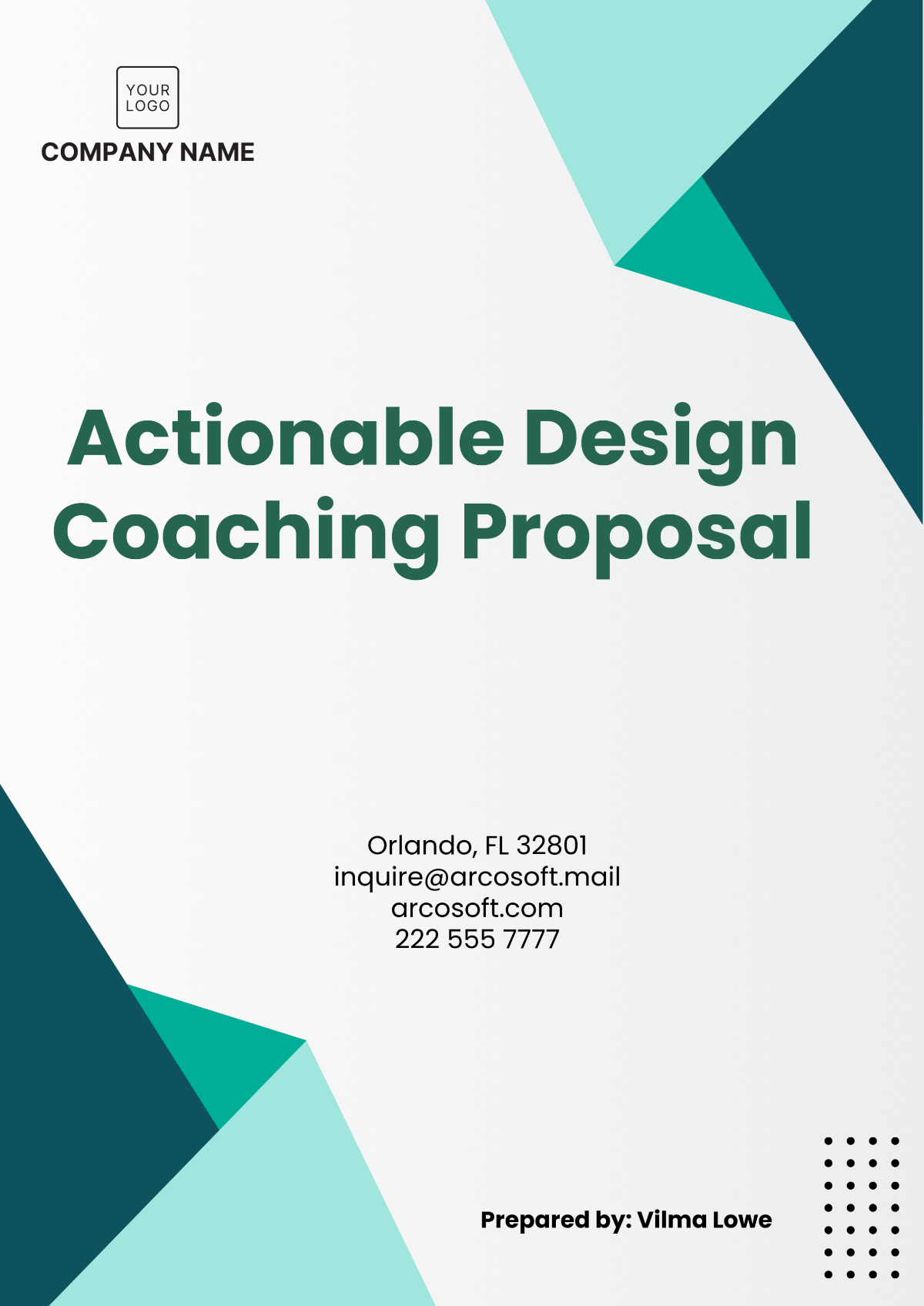 Actionable Design Coaching Proposal Template - Edit Online & Download