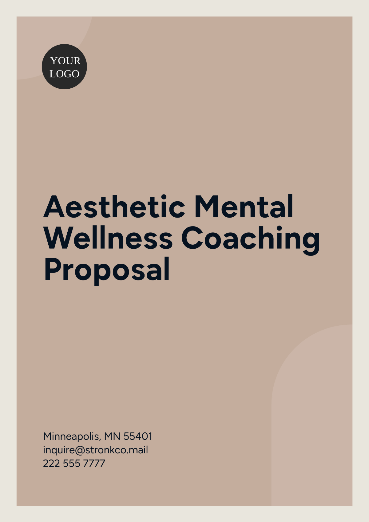 Aesthetic Mental Wellness Coaching Proposal Template - Edit Online & Download