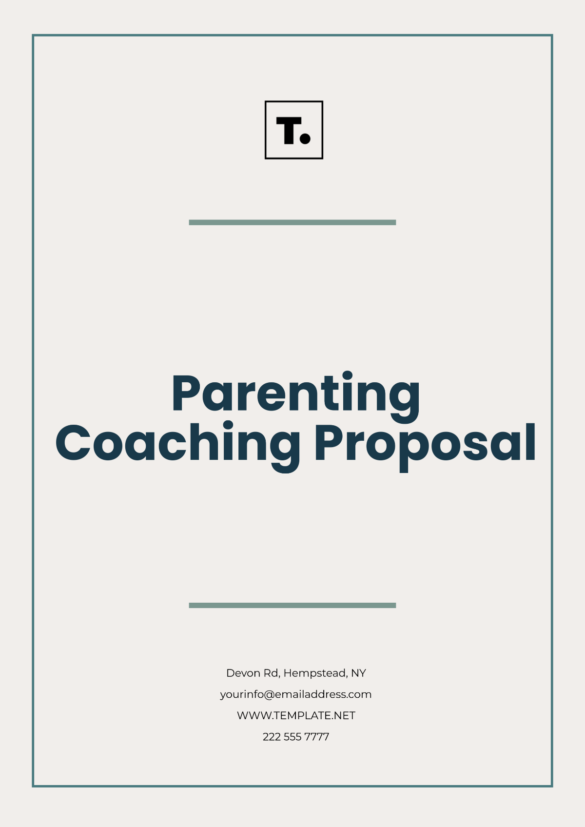 Parenting Coaching Proposal Template - Edit Online & Download