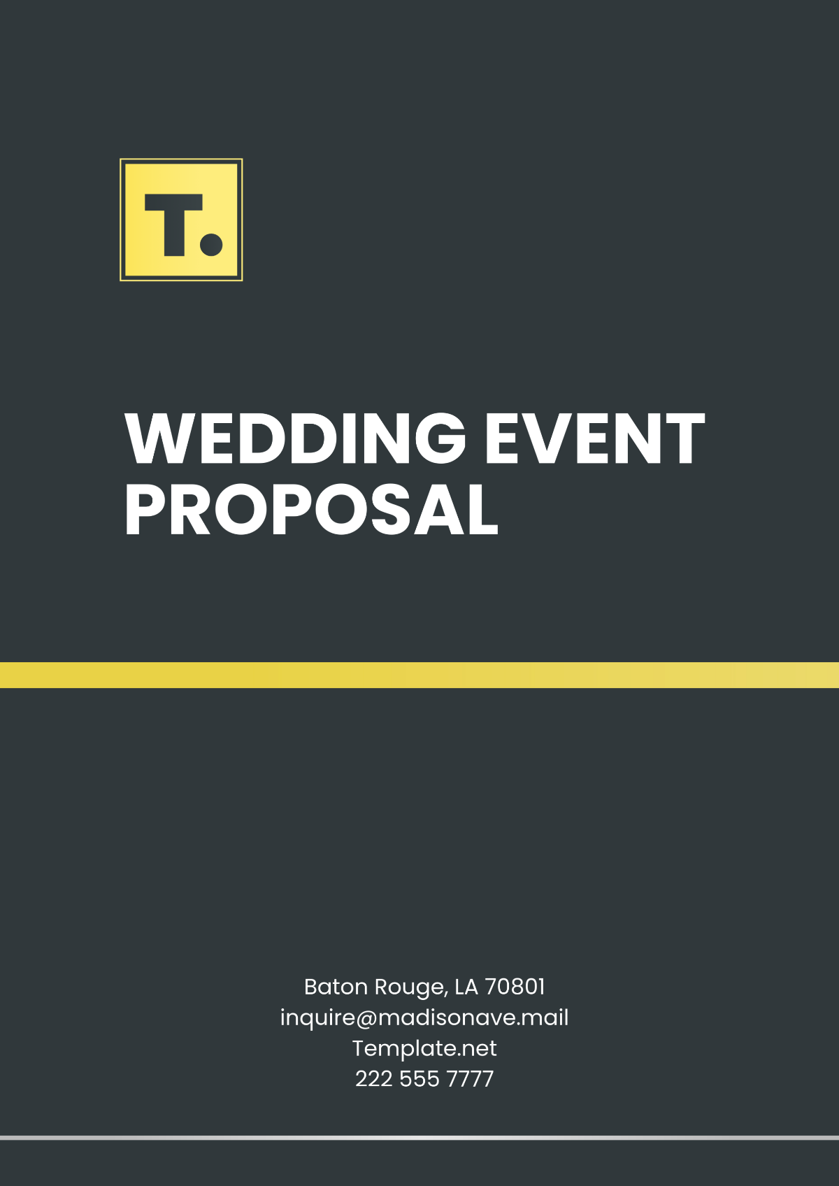 Free Wedding Event Proposal Template