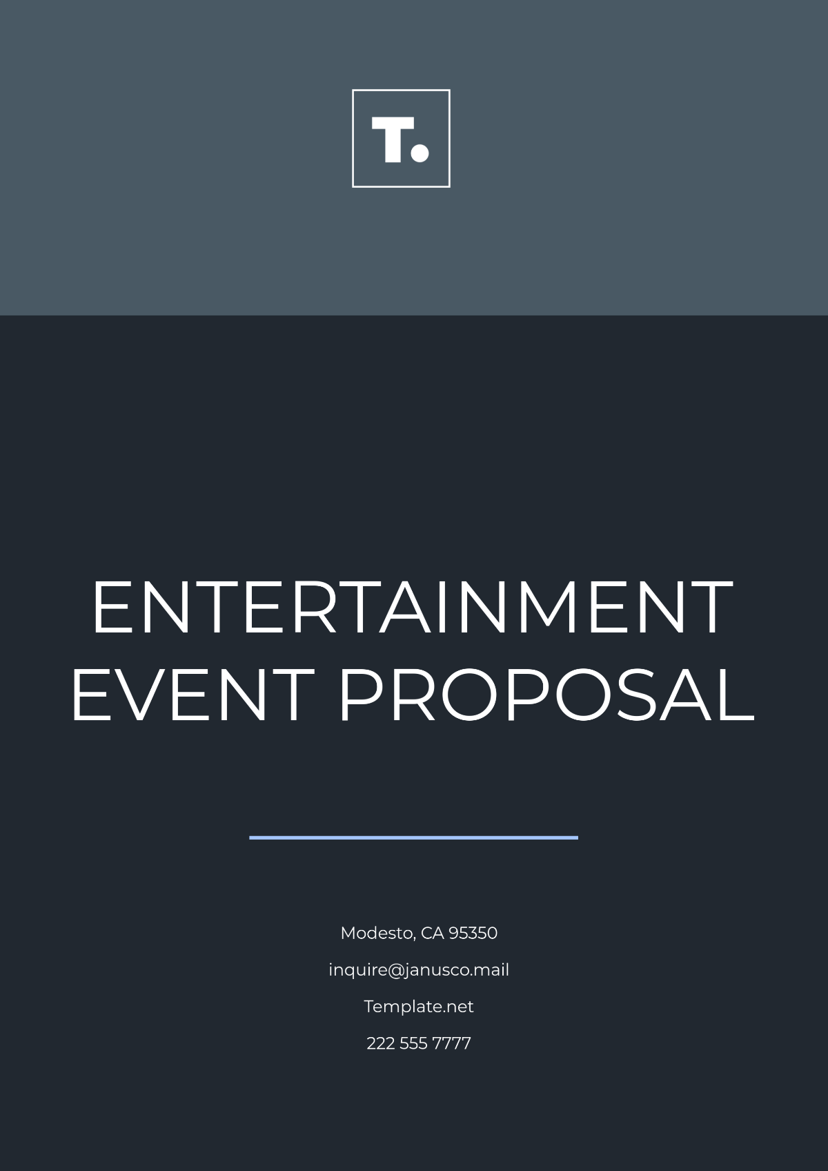 Free Entertainment Event Proposal Template