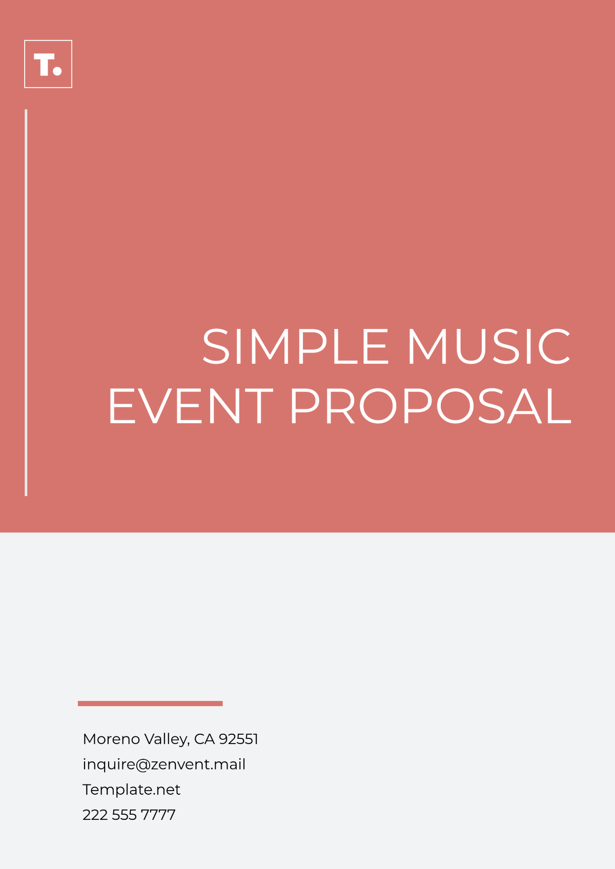 Simple Music Event Proposal Template - Edit Online & Download