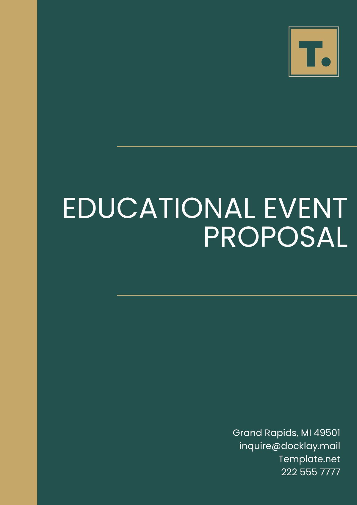 Free Educational Event Proposal Template