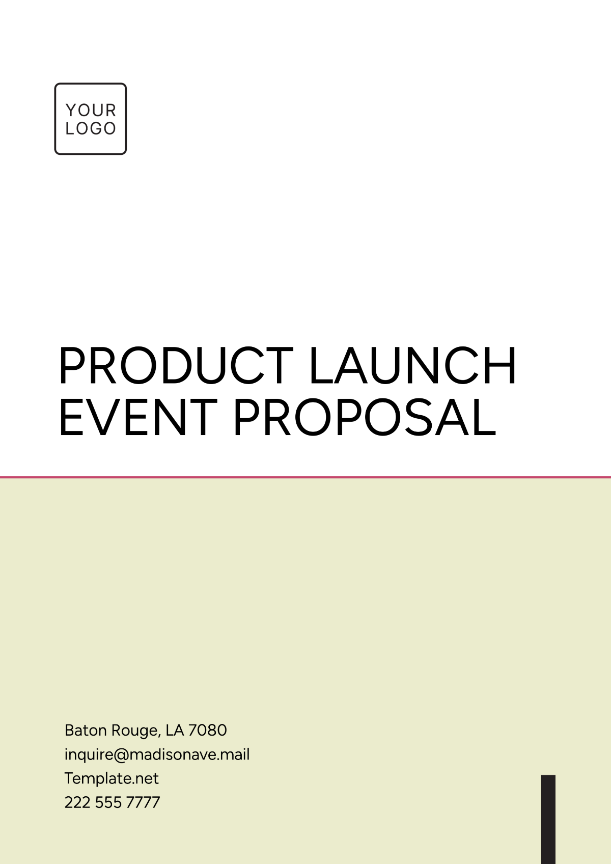 Free Product Launch Event Proposal Template