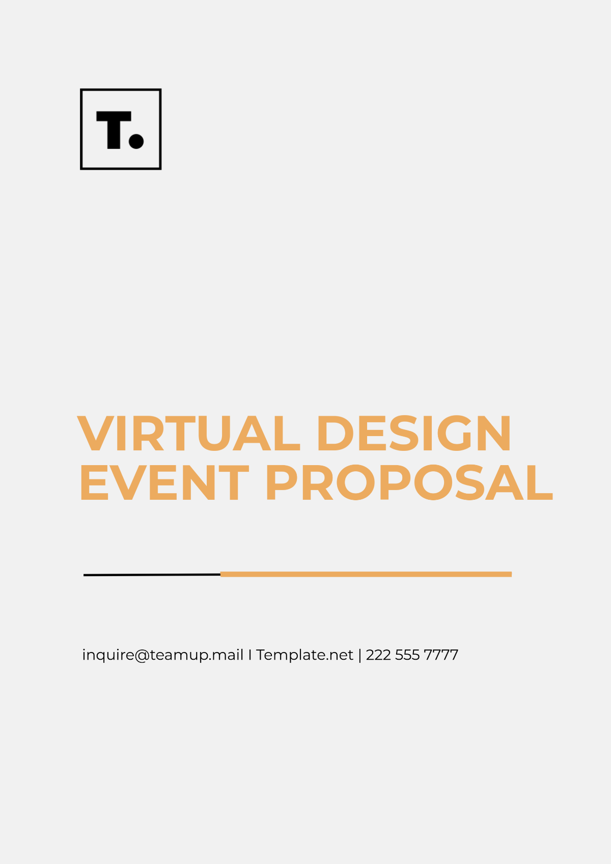 Virtual Design Event Proposal Template - Edit Online & Download