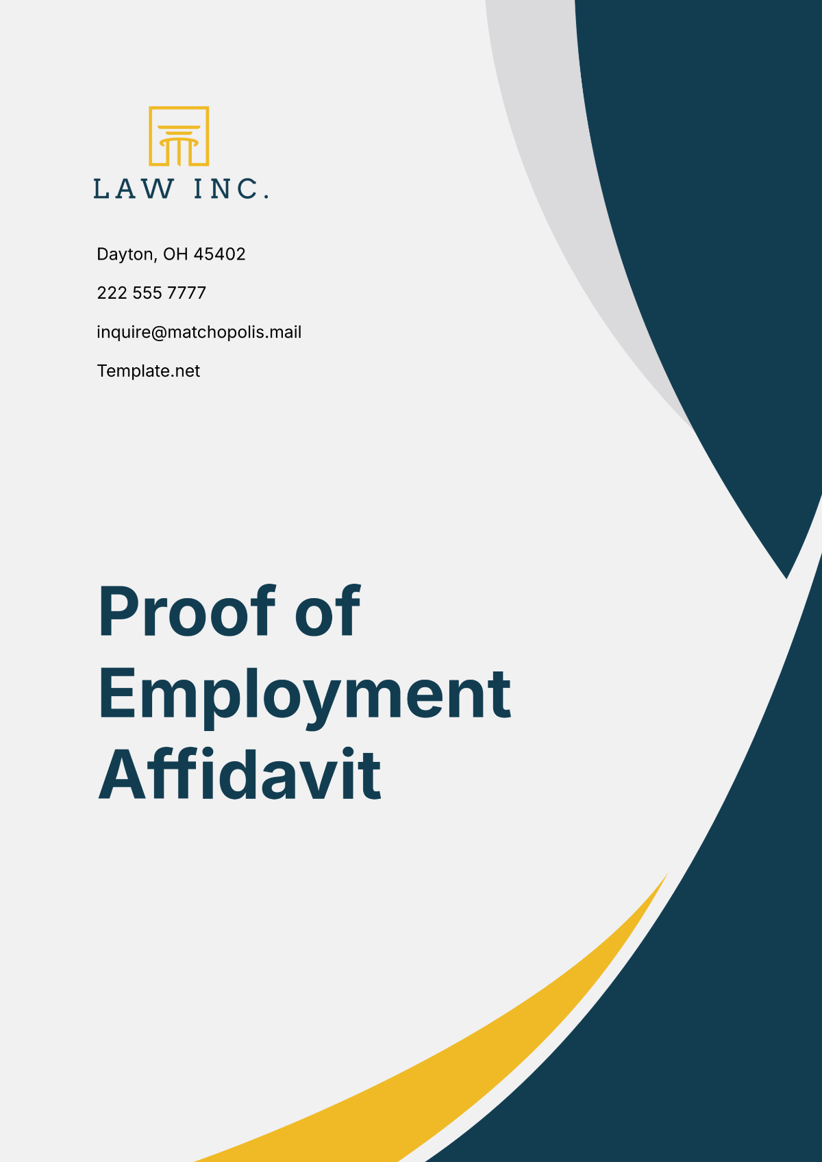 Printable Proof of Employment Affidavit Template - Edit Online & Download