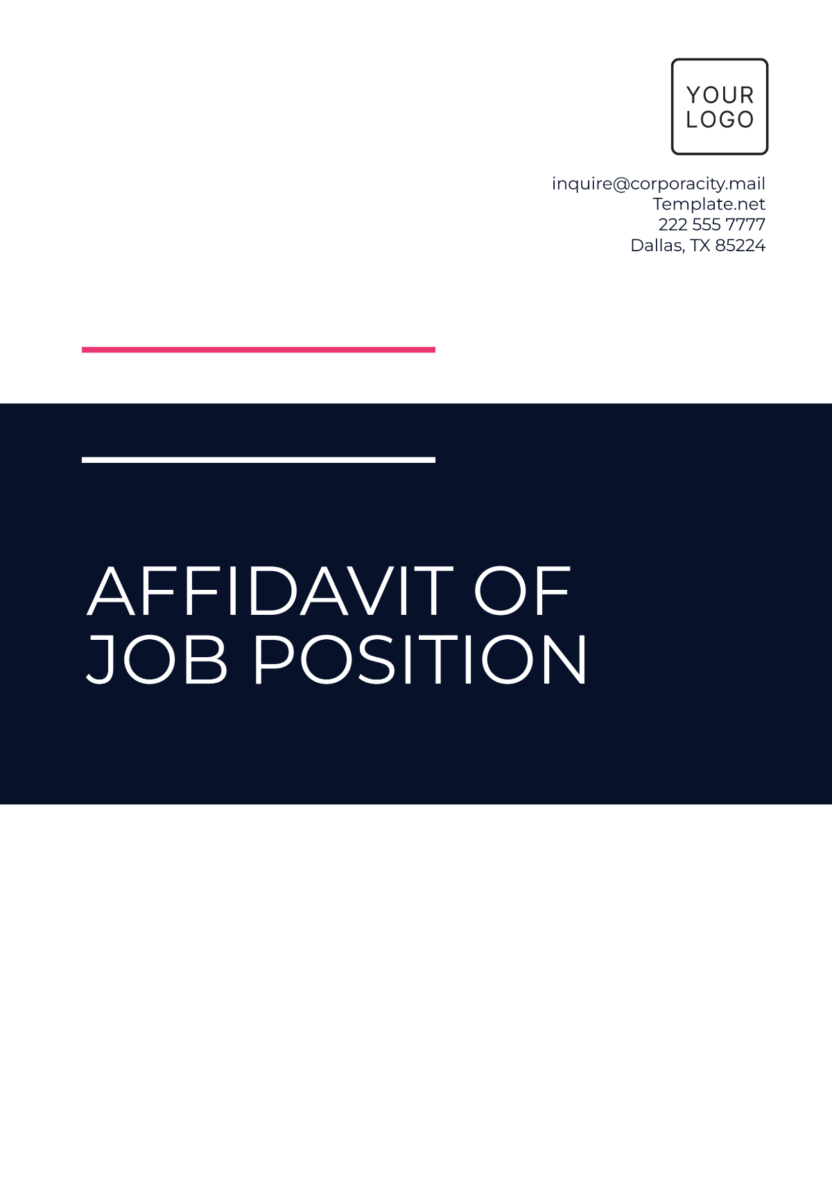 Simple Affidavit of Job Position Template - Edit Online & Download