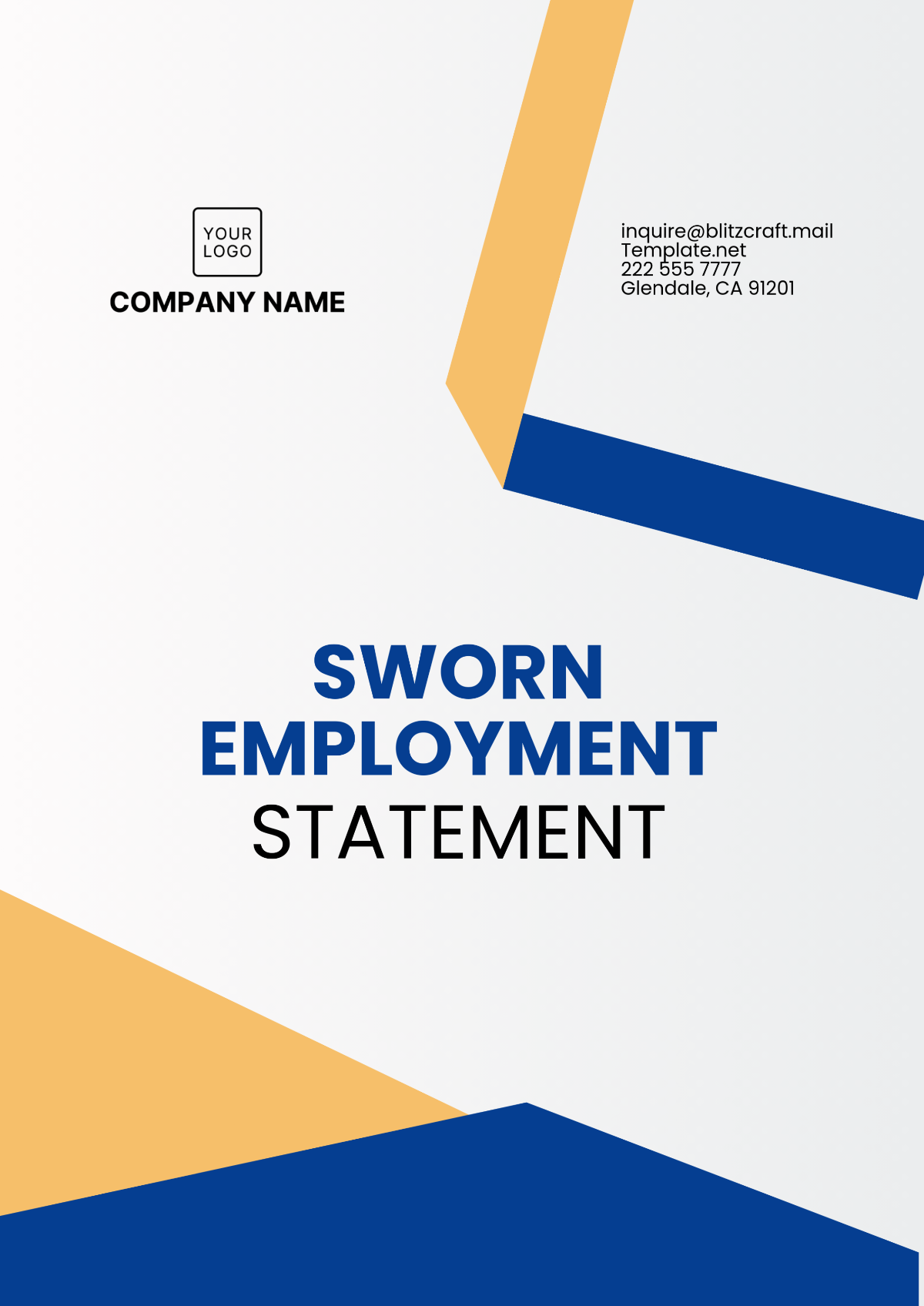 Sworn Employment Statement Template - Edit Online & Download