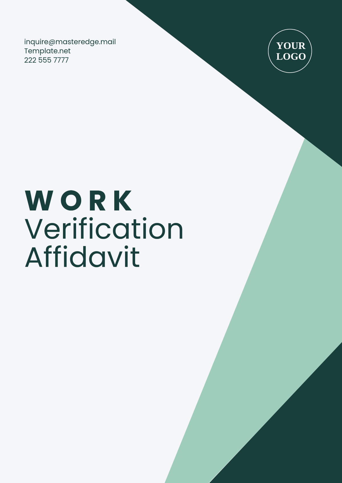 Work Verification Affidavit Layout Template - Edit Online & Download