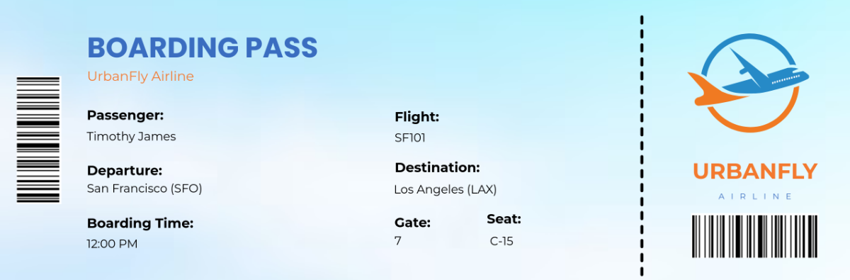 Airline Ticket Template - Edit Online & Download