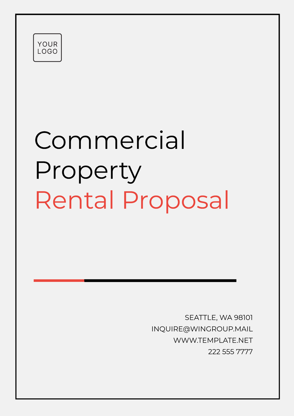 Commercial Property Rental Proposal Template - Edit Online & Download