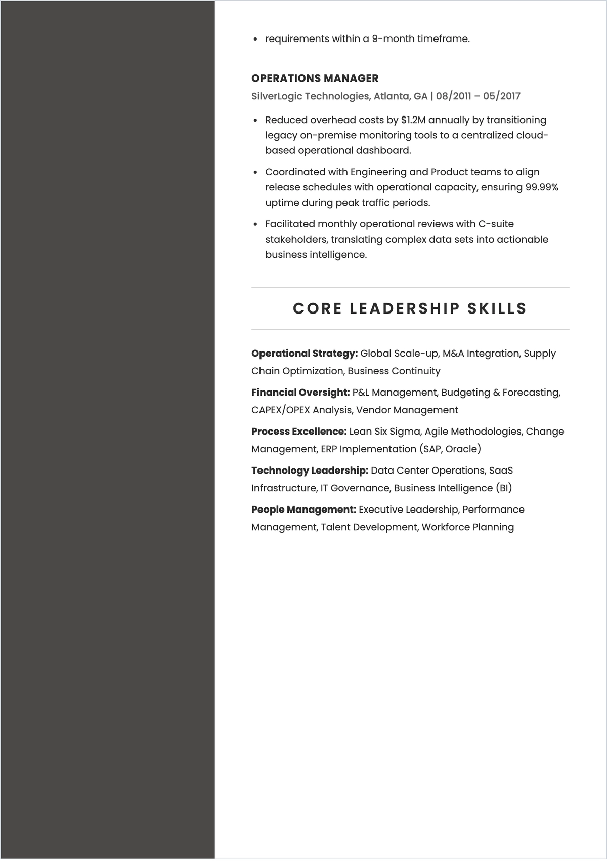 Free Leadership ATS Resume Template, AI Resume Builder