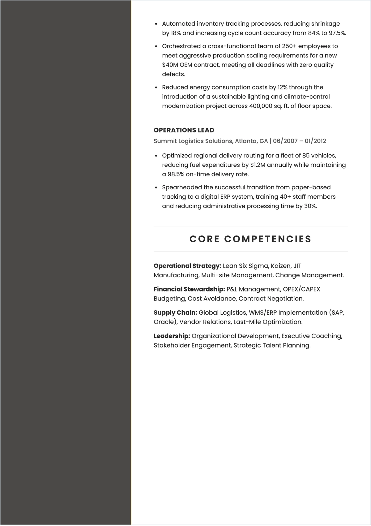 Free Director of Operations ATS Resume Template, AI Resume Builder