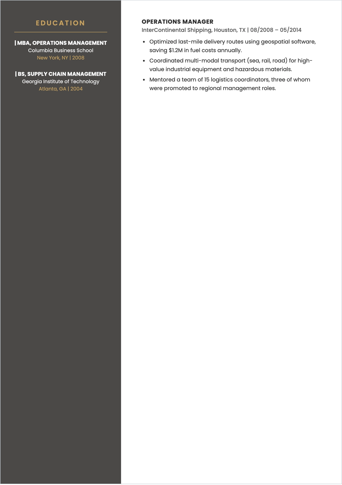 Free Senior Director ATS Resume Template, AI Resume Builder