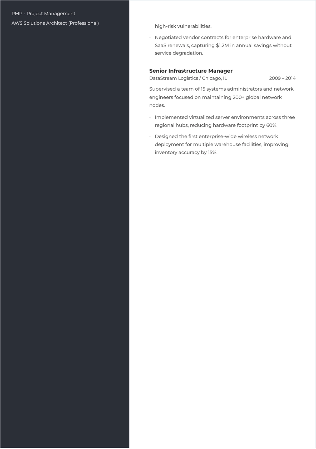 Free Technology Director ATS Resume Template, AI Resume Builder