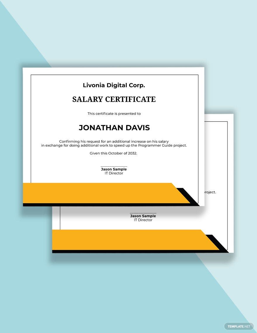 IT Salary Certificate Template